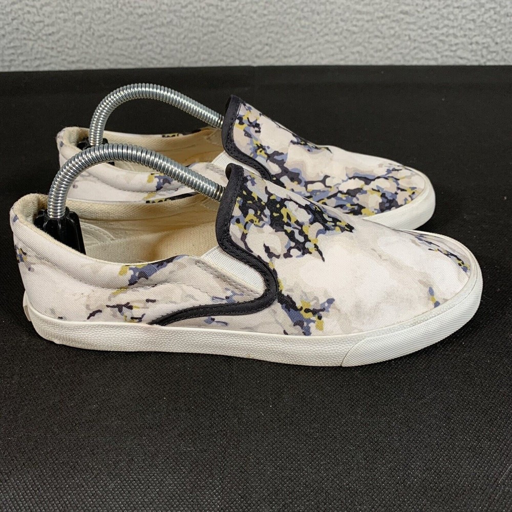 Inkkas‎ Black White Print Shoes Slip On Canvas Comfort Sneakers Mens 4 Womens 6